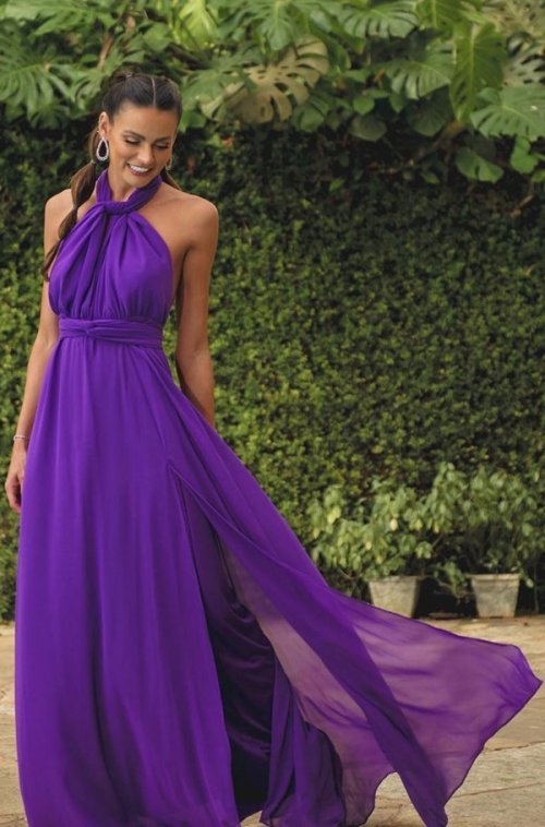 Vestido De Festa Roxo Longos Para Madrinhas E Convidadas