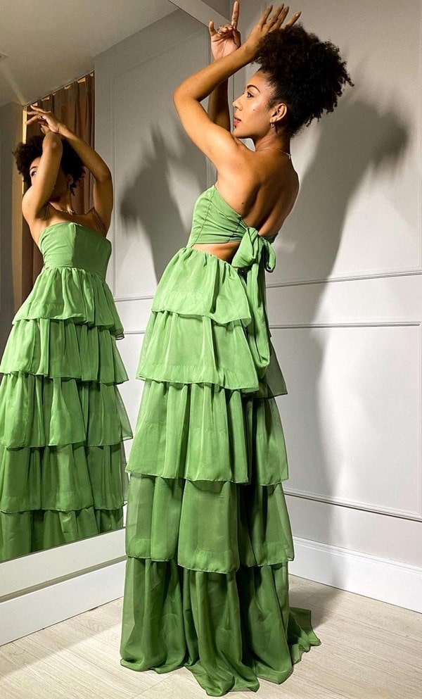 vestido verde oliva para madrinha de casamento dia